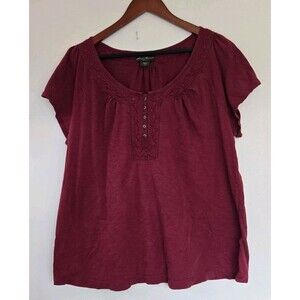 Eddie Bauer Blouse Womens 2X Plus Whimsigoth Fairy Grunge Cottagecore Peasant